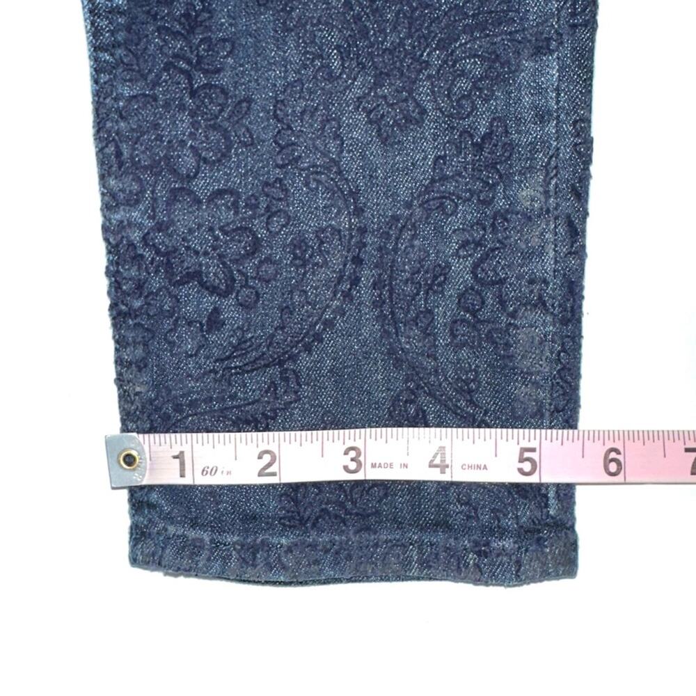 Hollister Floral Pattern Velvet Flocked Denim Skinny Jeans Size 9R - Picture 13 of 14